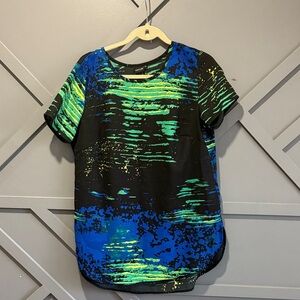 Vibrant Blue and Green Women's Top